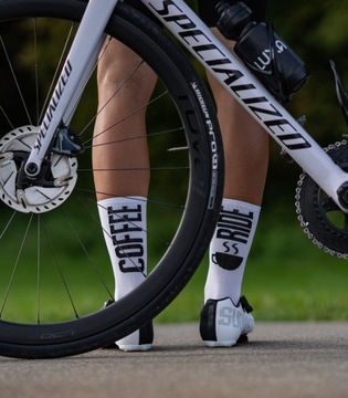Skarpety rowerowe Luxa Coffee Ride White - M/L