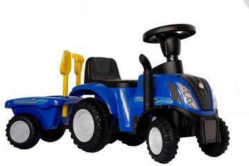 Jeździk odpychacz traktor z przyczepką dźwięk światło NEW HOLLAND niebieski