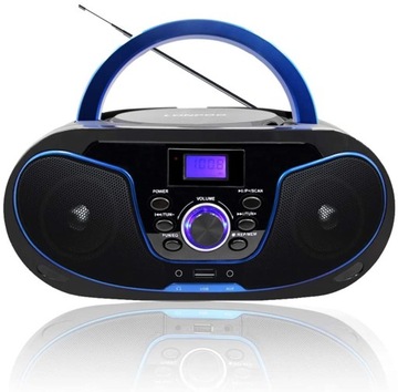 Портативный CD-плеер Boombox с Bluetooth, FM-радио, USB, AUX-IN, черный