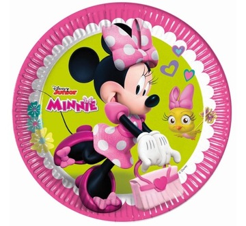 Talerzyki papierowe Myszka Minnie 23cm 8szt.