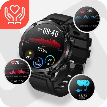 ZEGAREK SMARTWATCH MĘSKI 400x400 ROZMOWY DUŻA BATERIA 600 MAH MENU PL