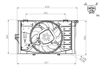 NRF VENTILÁTOR CHLADIČŮ Z POUZDRO BMW I3 I01 ELEKTR. 08.13-