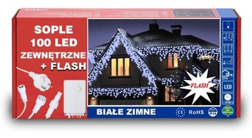 SOPLE ZEWNĘTRZNE 100 LED Z EFEKTEM FLASH ISKRA