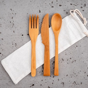 Набор столовых приборов из бамбука