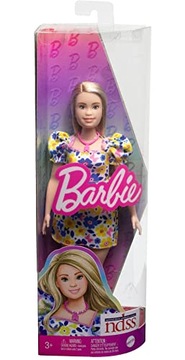 Barbie - sukienka w niebiesko-żółte kwiaty FBR37
