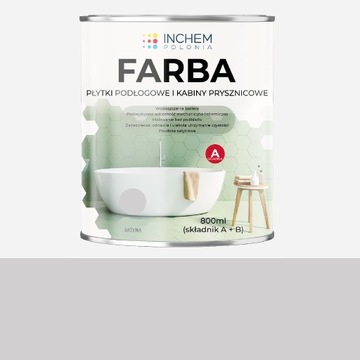 Farba do płytek i kabin prysznicowych 800ml POPIEL