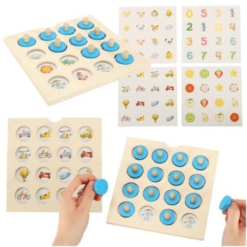 Puzzle drewniane gra planszowa umysłowa memoryPuzz