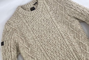 Superdry Beżowy Sweter Z Wełną M