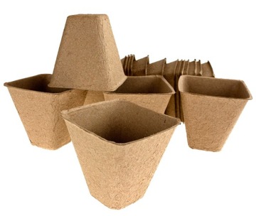 DONICZKI TORFOWE BIODEGRADOWALNE ROZSADOWE SADZONKI ROZSADY 8x8CM 18SZT.