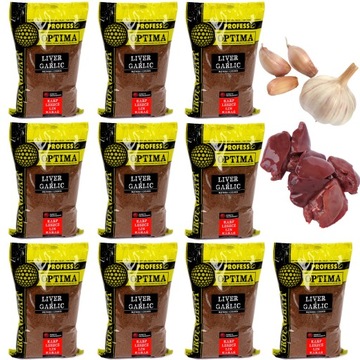 10x Zanęta PROFESS Optima 1kg WĄTROBA CZOSNEK