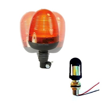 LAMPA OSTRZEGAWCZA KOGUT LED FLEX 12/24V + TRZPIEŃ