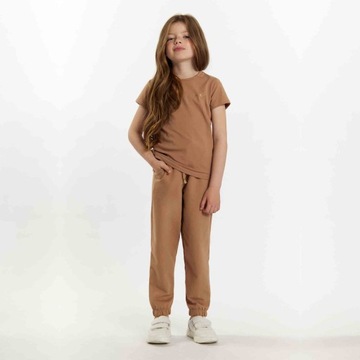 T-shirt dziewczęcy, camel, Tup Tup, r. 152
