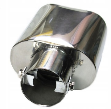 Овальный наконечник глушителя, плоская крышка из нержавеющей стали.