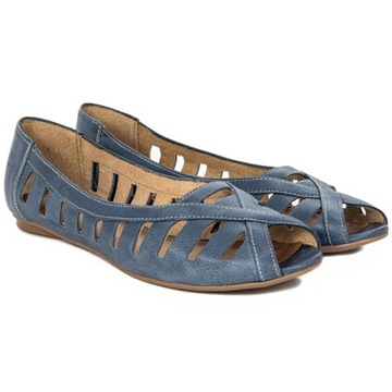 Baleriny Maciejka 04506-17 Granat Na Jeans r.39