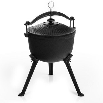 ЧУГУННЫЙ ОХОТНИЧИЙ ГОРШОК ОБЪЕМОМ 8 Л МАССИВНЫЙ ГРИЛЬ ДЛЯ ПЛОТНОЙ КАМИНА