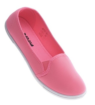 RÓŻOWE DAMSKIE TENSIÓWKI SLIP ON BUTY 13145 39