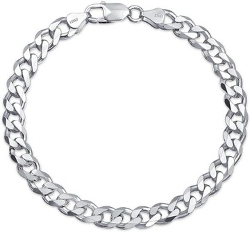 SZEROKA BRANSOLETKA SREBRNA MĘSKA PANCERKA DIAMENTOWANA 21 SREBRO PRÓBA 925