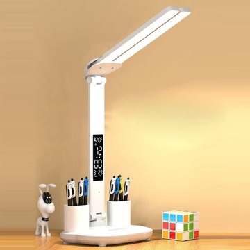 Настольная светодиодная лампа для детей, ЖК-органайзер, школьные режимы, белый