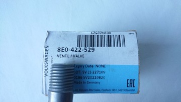 OE ОБРАТНЫЙ КЛАПАН 8E0422529 AUDI VW SKODA SEAT POWER СИСТЕМА