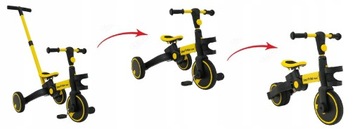 БЕГОВЫЙ ВЕЛОСИПЕД 3в1 HAPPY TRIKE, ЖЕЛТЫЙ