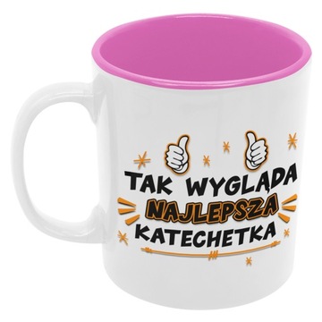 Kubek podziękowanie dla Katechetki różowy