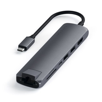 Satechi Slim Multiport adapter USB-C USB-A HDMI 4K RJ45 micro/SD