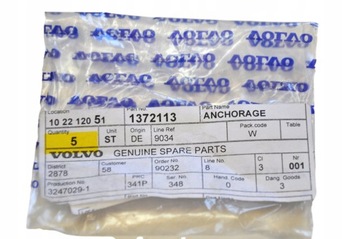 Держатель накладки на бампер VOLVO 240 260 OE 1372
