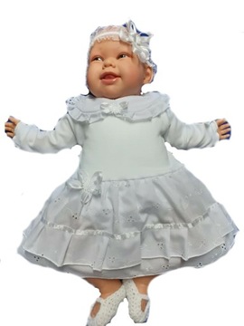 SUKIENECZKA BODY -BIALA DAMA -BIEL haft angiel 56