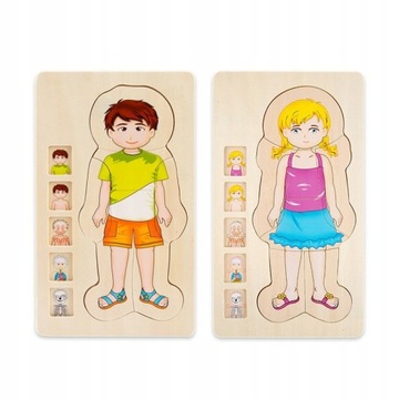 Wielowarstwowe drewniane puzzle do ciała ludzkiego