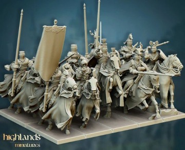 Highlands Miniatures Grail Knights Cavalry 2 modele+CMD (3 modele)