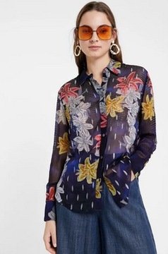 Desigual zdobiona bluzka koszula cyrkonie 34 36 S XS U126