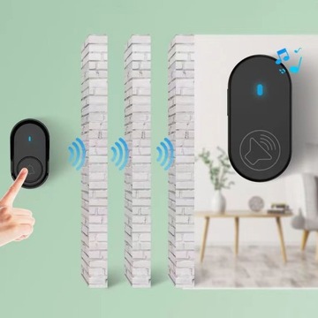 БЕСПРОВОДНОЙ Водонепроницаемый ДВЕРНОЙ ЗВОНОК С КОЗЫРЕМ 2 СВЕТОДИОДНЫХ ПРИЕМНИКА 250М