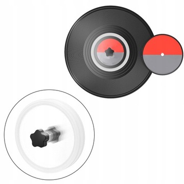 Зажим для чистки пластинок, белая виниловая пластинка диаметром 116 мм.
