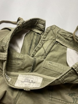 Abercrombie & Fitch A F oryginalne SPODENKI/ BOJÓWKI khaki 6kieszeni W 30