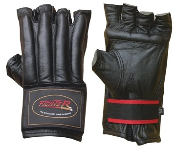 Rękawice do MMA wciągane ściągacz FIGHTER BLACK rozmiar M