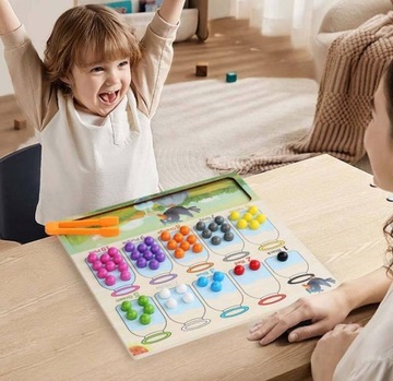 ДОСКА-ПАЗЗЛ С ШАРИКАМИ ДЛЯ ОБУЧЕНИЯ СЧЕТУ И ЦВЕТАМ ОБРАЗОВАТЕЛЬНАЯ ИГРА