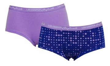 Majtki damskie bawełniane szorty fioletowe w romby LEE COOPER 2-pak XL