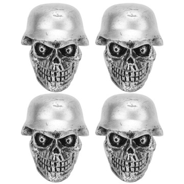 4 sztuk/zestaw kask typu czaszki nakładki na zawór opony z gumowym