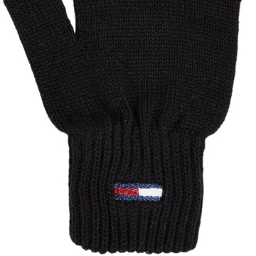 TOMMY HILFIGER RĘKAWICZKI DAMSKIE TJW FLAG GLOVES CZARNE