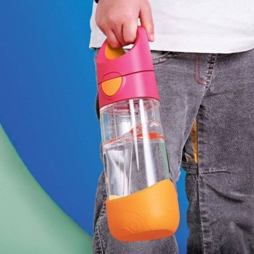B.box Детская бутылка для воды - Бутылка из тритана с трубочкой 450мл Клубника