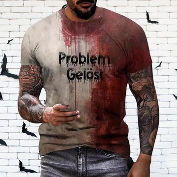 Хэллоуин футболка мужская повседневная блузка с круглым вырезом всплеск крови