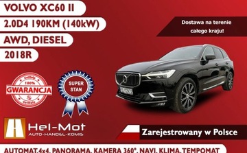 Volvo XC60 II Crossover D4 190KM 2018 Volvo XC 60 D4 Inscription 2018R, Kamera 360, Navi, Zarejestrowane w Polsce, zdjęcie 2