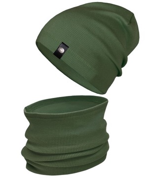 Komplet CZAPKA + TUBA komin beanie PRĄŻEK r. 50-52