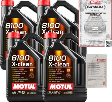MOTUL 8100 X-CLEAN 5W40 C3 20L VW 505 00/ 505 01 GM DEXSOS2 + ZAWIESZKA