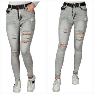 SPODNIE JEANSOWE Z DZIURAMI DENIM LIFE PLUS SIZE ROZMIAR 46/3XL