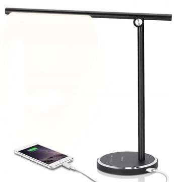 LAMPKA BIURKOWA DOTYKOWA LED LAMPA 8W 10 poziomów USB do ŁADOWANIA TELEFONU
