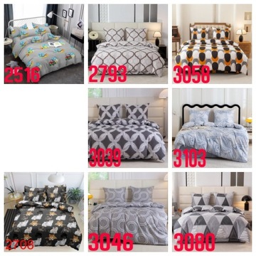 Komplet pościeli 160x200 +2xPoszewka 70x80 modna dwustronna dużo wzorów 3D