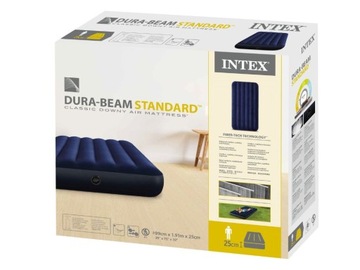 Велюровый надувной матрас односпальная кровать 191x99x25 Intex 64757