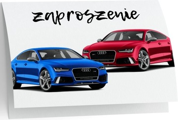 ZAPROSZENIE AUDI AUTA SAMOCHODY ZAPROSZANIA URODZINOWE 20x15 cm