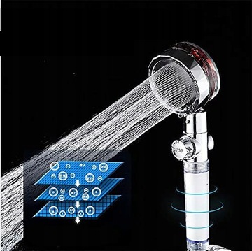 SŁUCHAWKA PRYSZNICOWA TURBO WENTYLATOR 6X FILTR